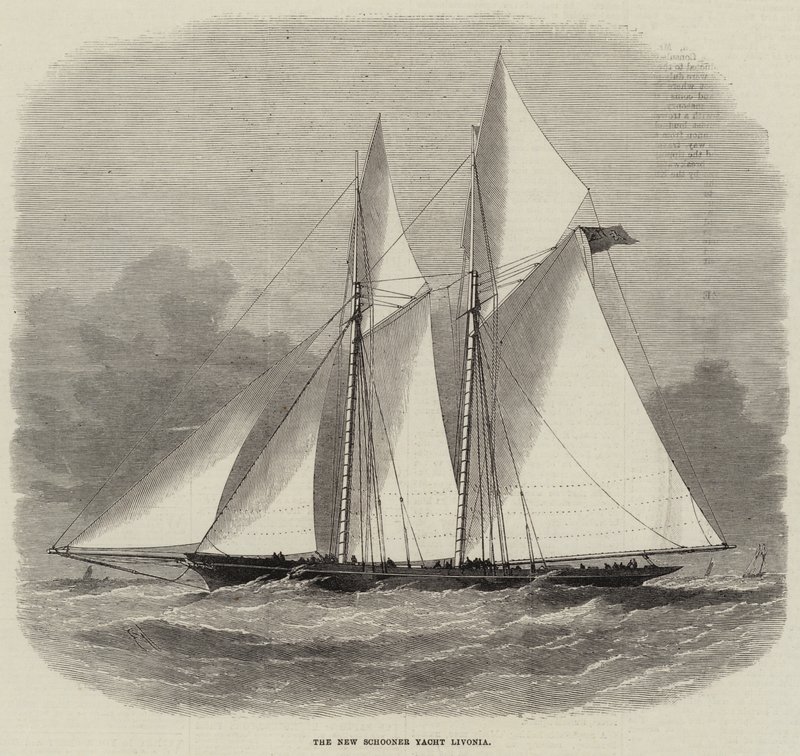 Den nye skonnert-yacht Livonia af Edwin Weedon