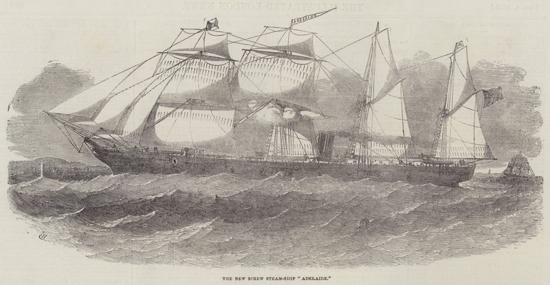 Det nye Screw Steam-Ship Adelaide af Edwin Weedon