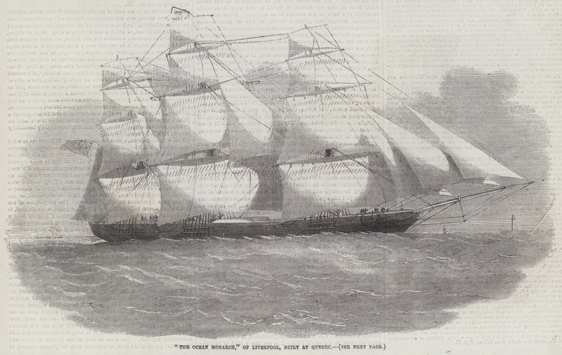 Ocean Monarch, Liverpool, bygget i Quebec af Edwin Weedon