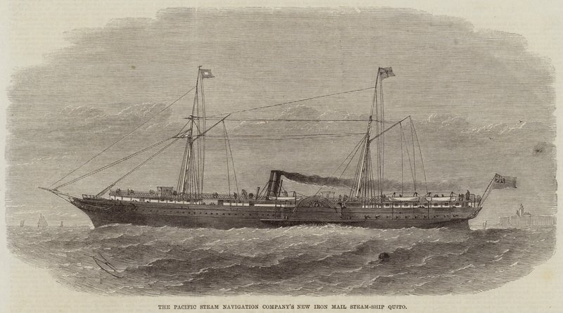 Pacific Steam Navigation Companys nye Iron Mail Steam-Ship Quito af Edwin Weedon