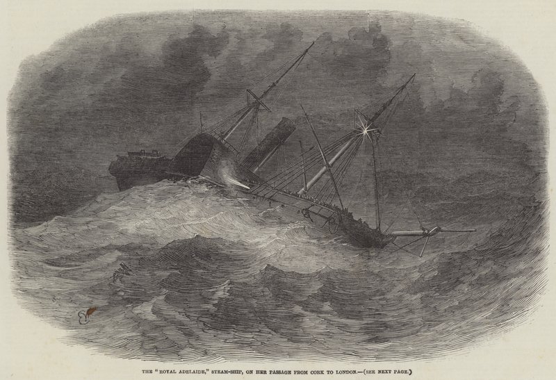 Dampskibet Royal Adelaide på sin rejse fra Cork til London af Edwin Weedon