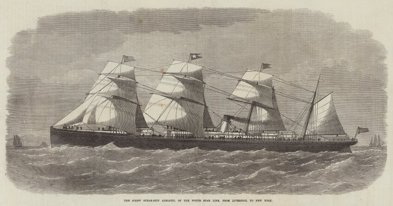 Screw Steam-Ship Adriatic, fra White Star Line, fra Liverpool til New York af Edwin Weedon