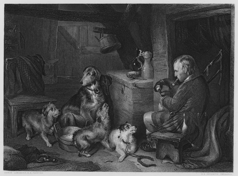 Highland Music, fra billedet i Vernon Gallery (gravering) af Edwin (after) Landseer
