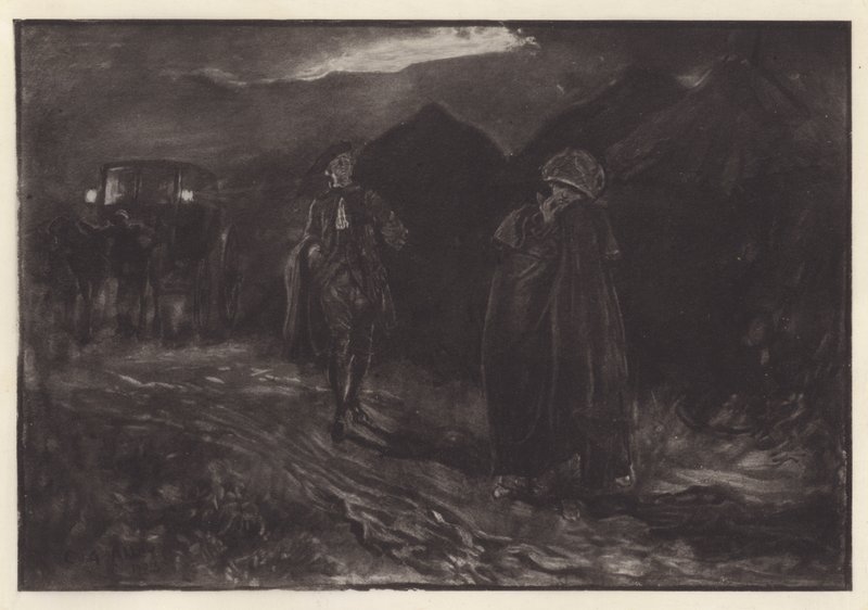 Illustration til She Stoops to Conquer af Oliver Goldsmith (litho) af Edwin Austin (after) Abbey