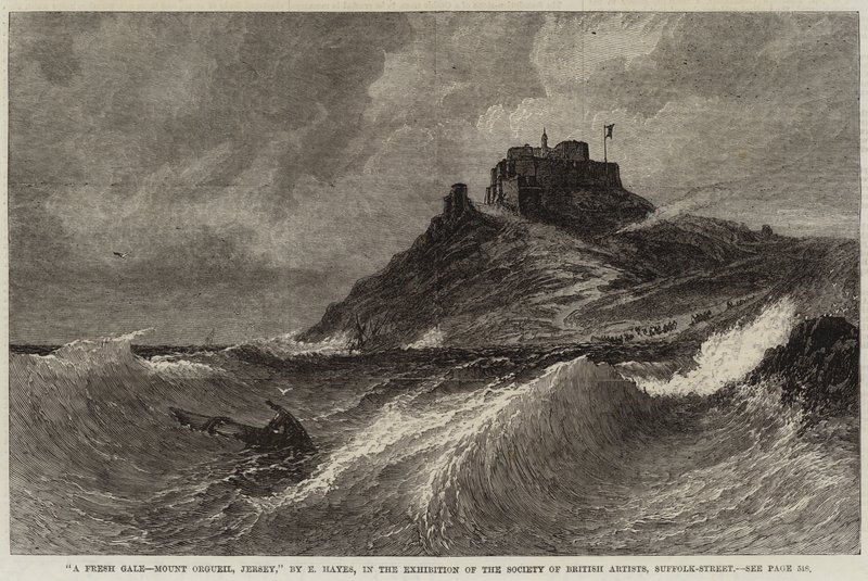 A Fresh Gale, Mount Orgueil, Jersey af Edwin Hayes
