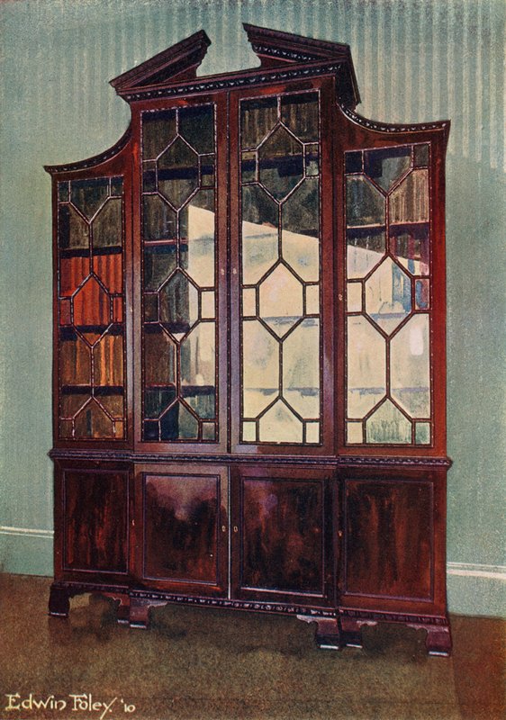 Udskåret Chippendale biblioteks reol af Edwin John Foley