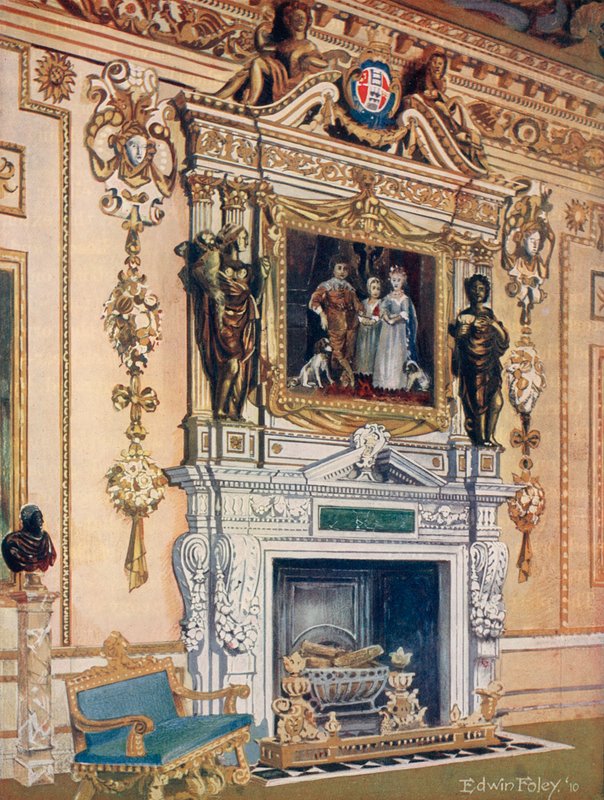 Skorstensstykke i Double Cube Room, Wilton House af Edwin John Foley