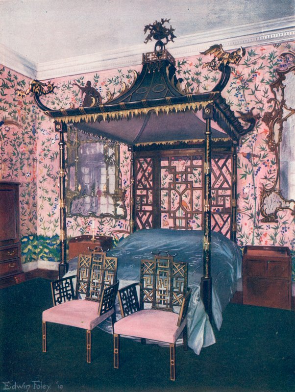 Chippendale Chinese Room på Badminton House af Edwin John Foley