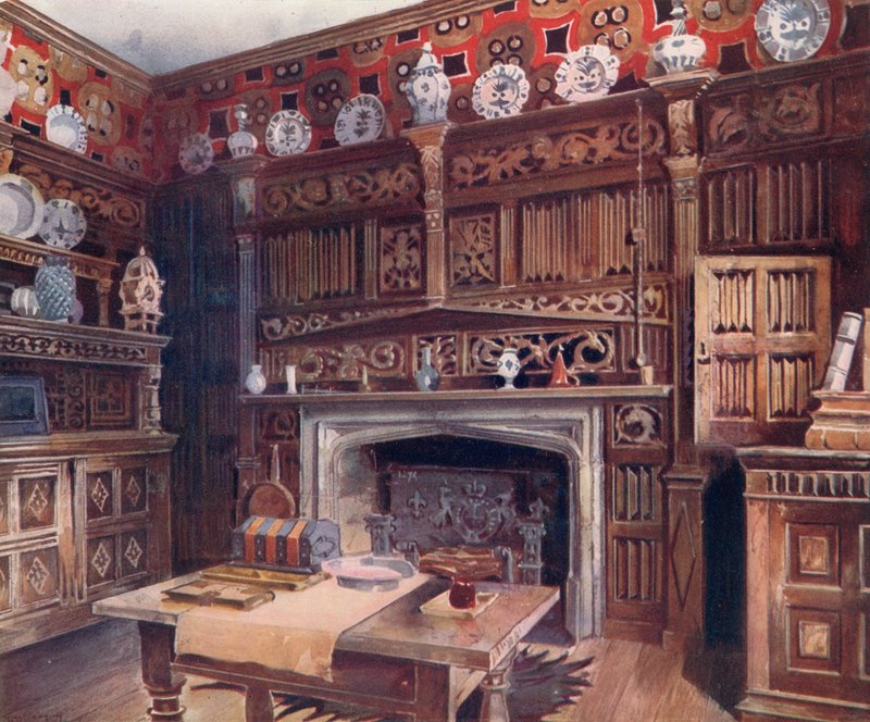 Det paneldækkede arbejdsværelse på Groombridge Place af Edwin John Foley