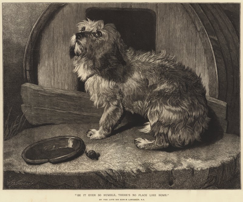 Det være sig nogensinde så ydmygt, der er intet sted som hjemme af Edwin Landseer