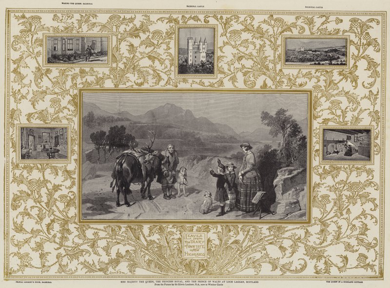 Hendes Majestæt Dronningen, Prinsessen Royal og Prinsen af Wales ved Loch Laggan, Skotland af Edwin Landseer