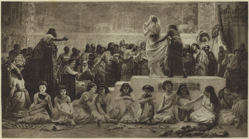Det babylonske ægteskabsmarked (fotogravure) af Edwin Longsden Long