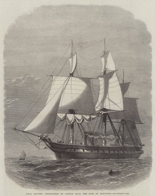 HMS Galatea, bestilt af kaptajn HRH, hertugen af Edinburgh af Edwin Weedon