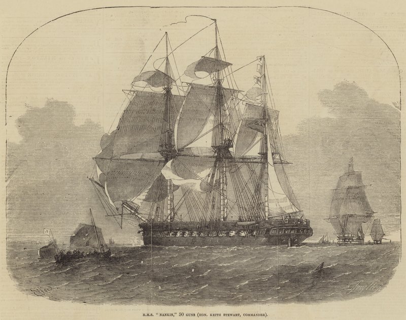 HMS Nankin, 50 kanoner, ærede Keith Stewart, kommandør af Edwin Weedon