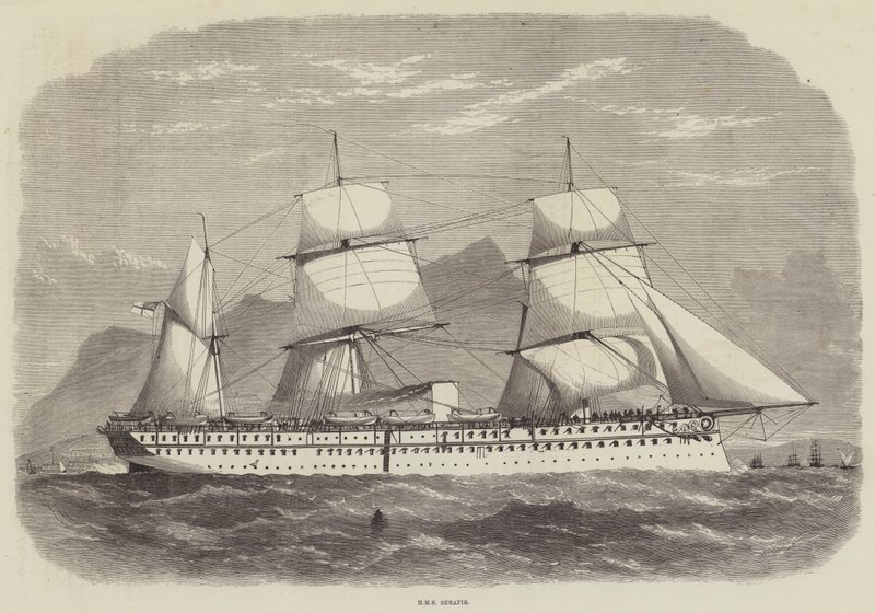 Indien og prinsen af Wales, HMS Serapis af Edwin Weedon
