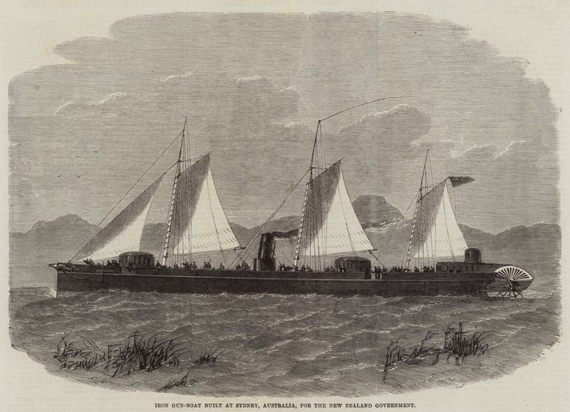 Iron Gun-Boat bygget i Sydney, Australien, for den newzealandske regering af Edwin Weedon