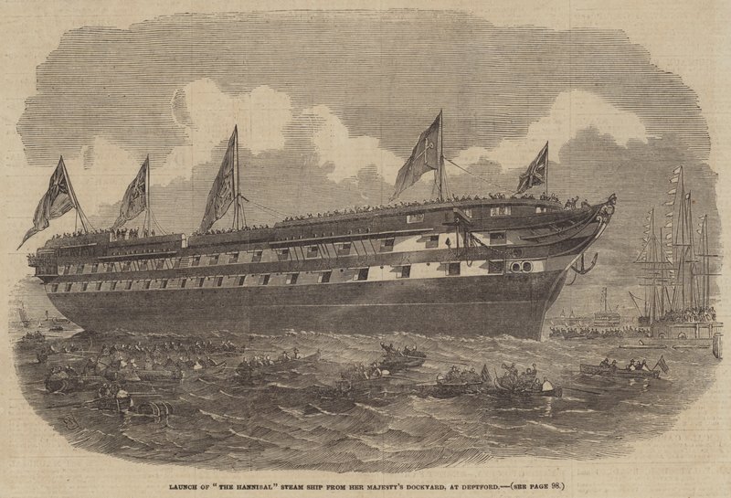 Lancering af Hannibal Steam Ship fra Majesty