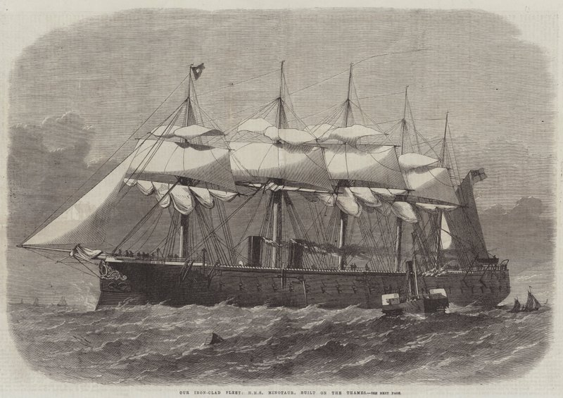 Vores jernbeklædte flåde, HMS Minotaur, bygget på Themsen af Edwin Weedon