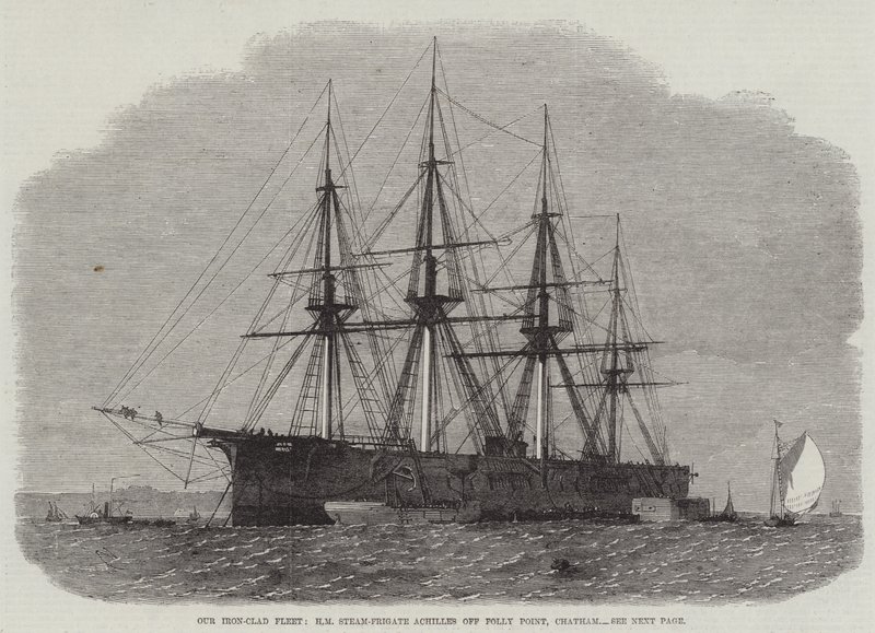 Vores jernbeklædte flåde, HM Steam-Frigat Achilles off Folly Point, Chatham af Edwin Weedon
