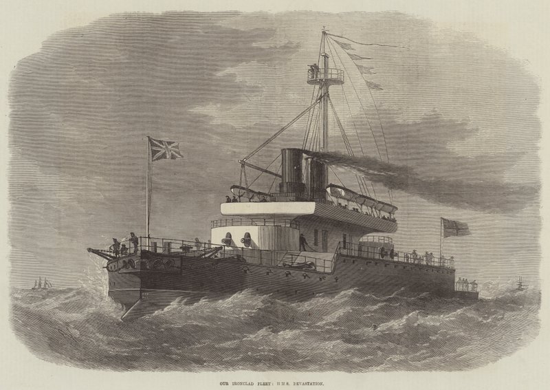 Vores jernbeklædte flåde, HMS Devastation af Edwin Weedon