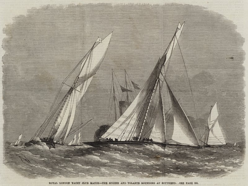 Royal London Yacht Club Match, Sphinx og Volante runder i Southend af Edwin Weedon