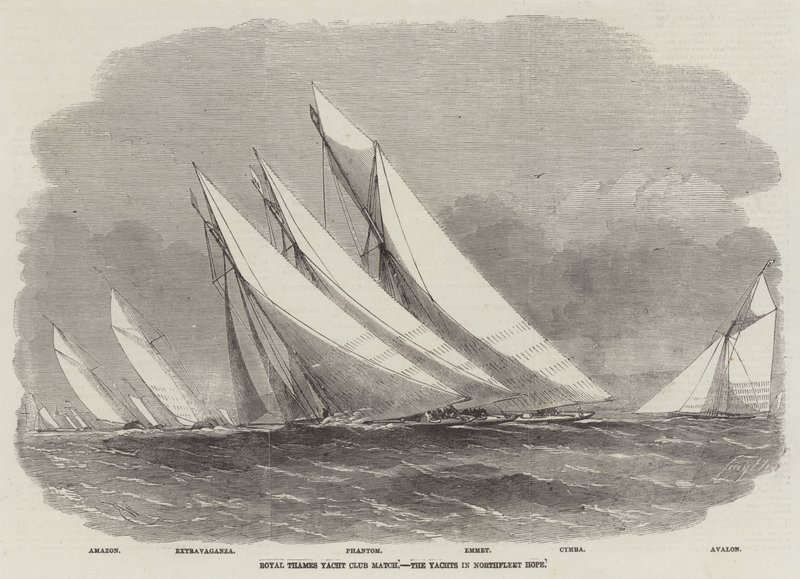 Royal Thames Yacht Club Match, yachter i Northfleet Hope af Edwin Weedon