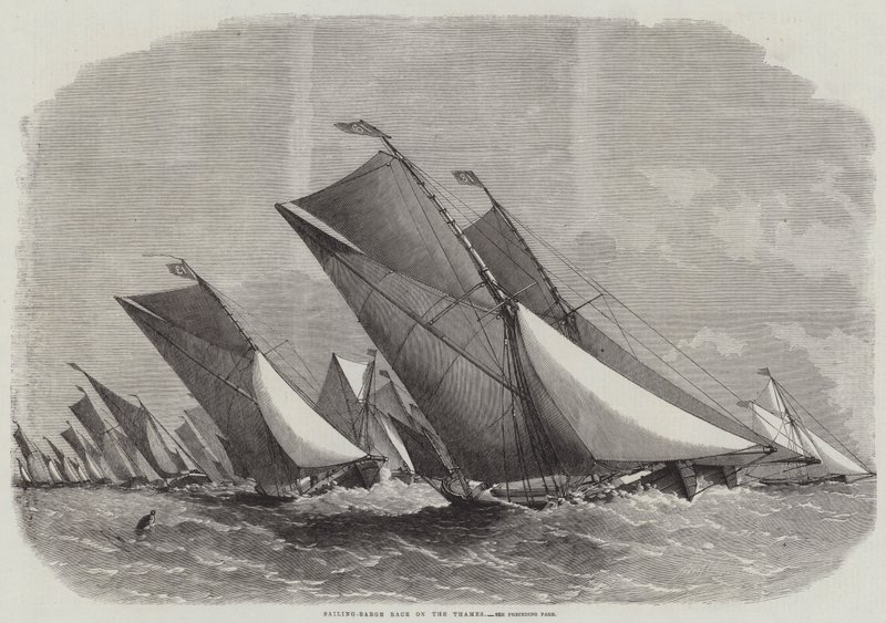 Sailing-Barge Race på Themsen af Edwin Weedon