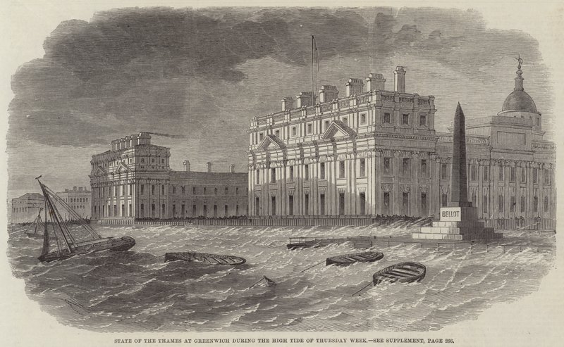 Themsen i Greenwich under højvande i torsdagsugen af Edwin Weedon