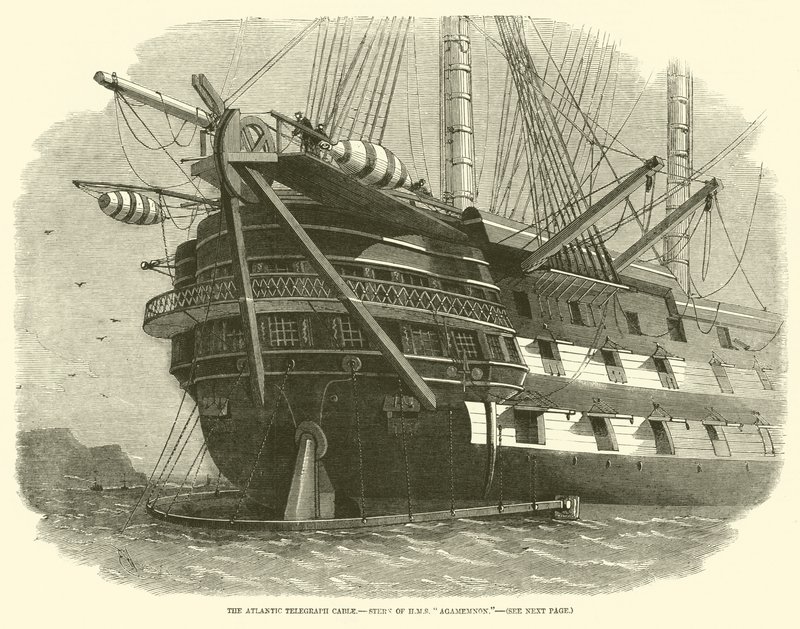 The Atlantic Telegraph Cable, Stern fra HMS Agamemnon af Edwin Weedon