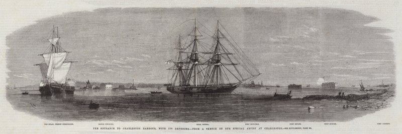 Indgangen til Charleston Harbour, med dens forsvar af Edwin Weedon