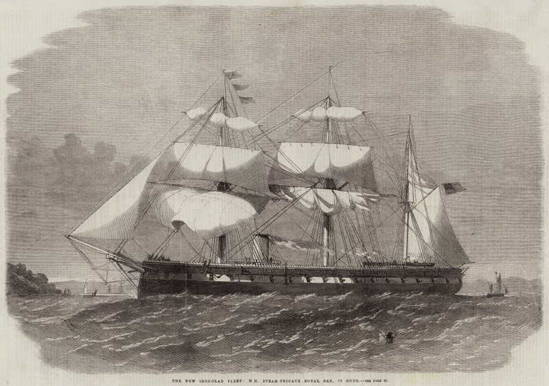 Den nye jernbeklædte flåde, HM Steam-Frigate Royal Oak, 32 kanoner af Edwin Weedon