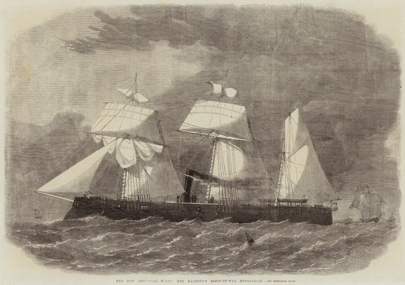 Den nye jernbeklædte flåde, Hendes Majestæts Sloop-of-War Enterprise af Edwin Weedon