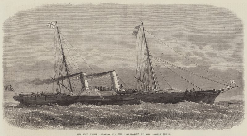 The New Yacht Galatea, for Corporation of the Trinity House af Edwin Weedon