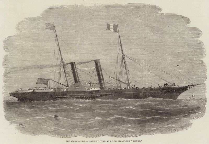 Det sydvestlige Jernbaneselskabs nye Dampskib Havre af Edwin Weedon