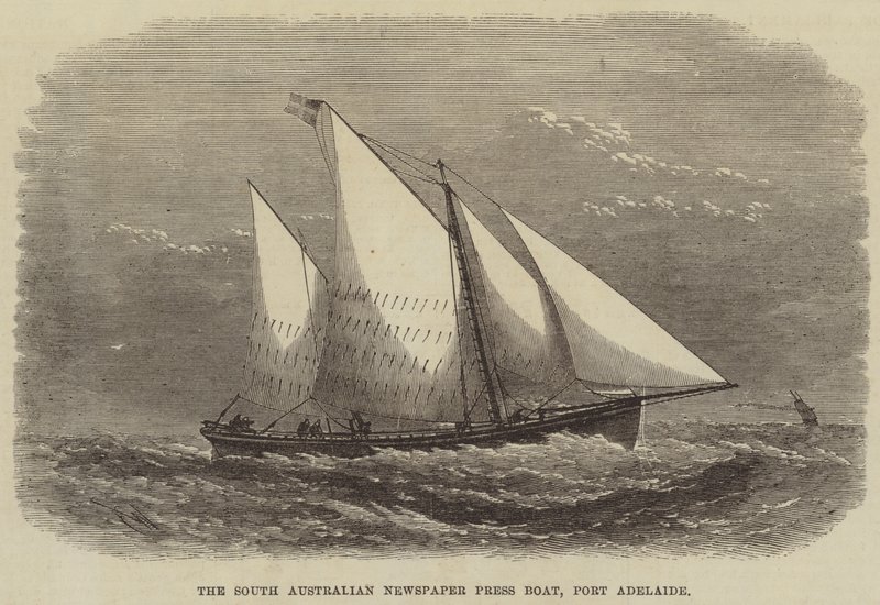 The South Australian Newspaper Press Boat, Port Adelaide af Edwin Weedon