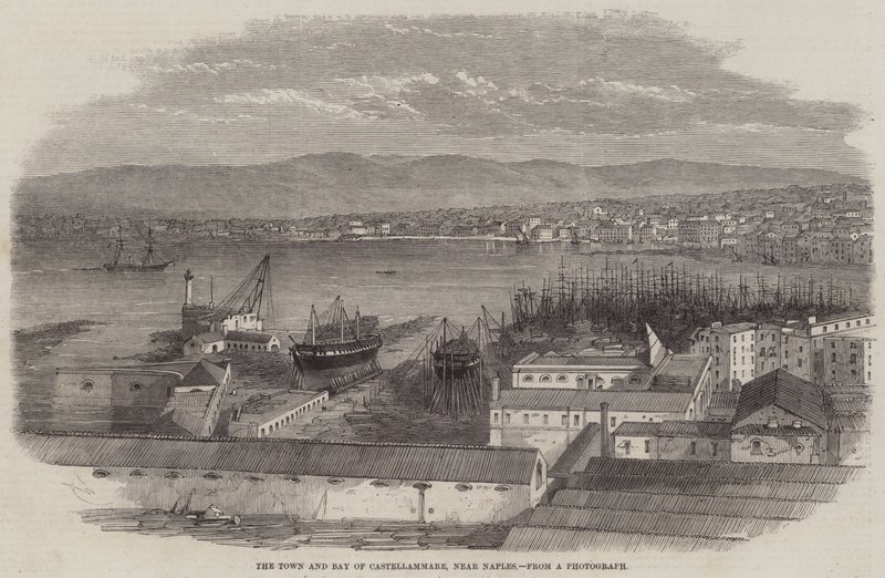 Byen og bugten Castellammare, nær Napoli af Edwin Weedon