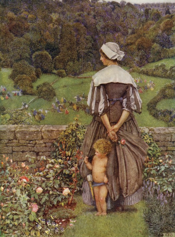 En farvetone og gråd efter amor (farve litho) af Eleanor Fortescue Brickdale