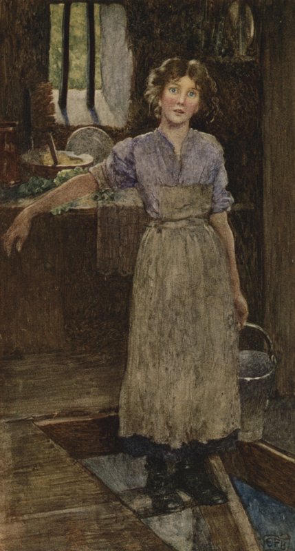 Men Gud har nogle få af os, som han hvisker i øret (farve litho) af Eleanor Fortescue Brickdale