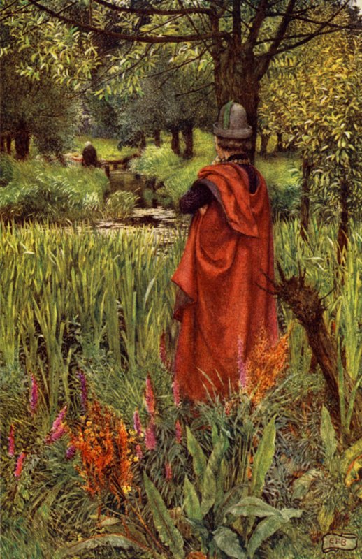 Elaine (farve litho) af Eleanor Fortescue Brickdale