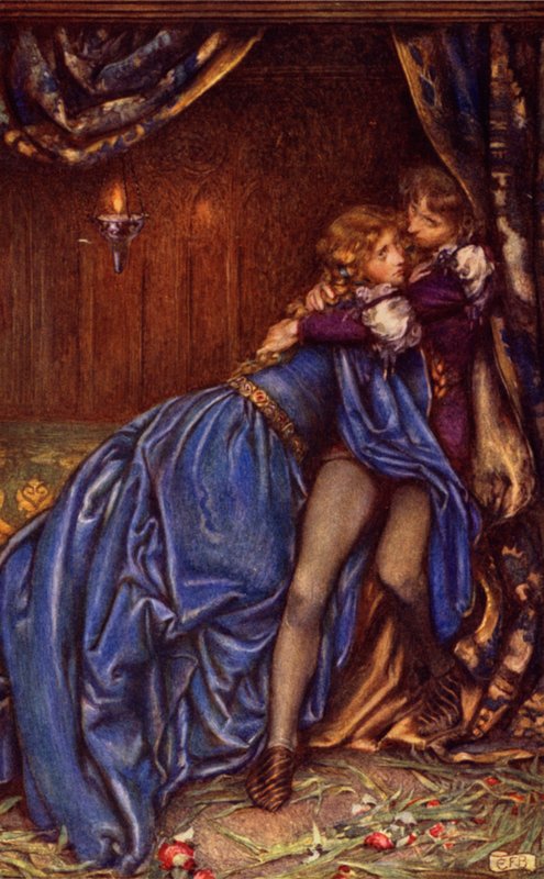 Guinevere (farve litho) af Eleanor Fortescue Brickdale