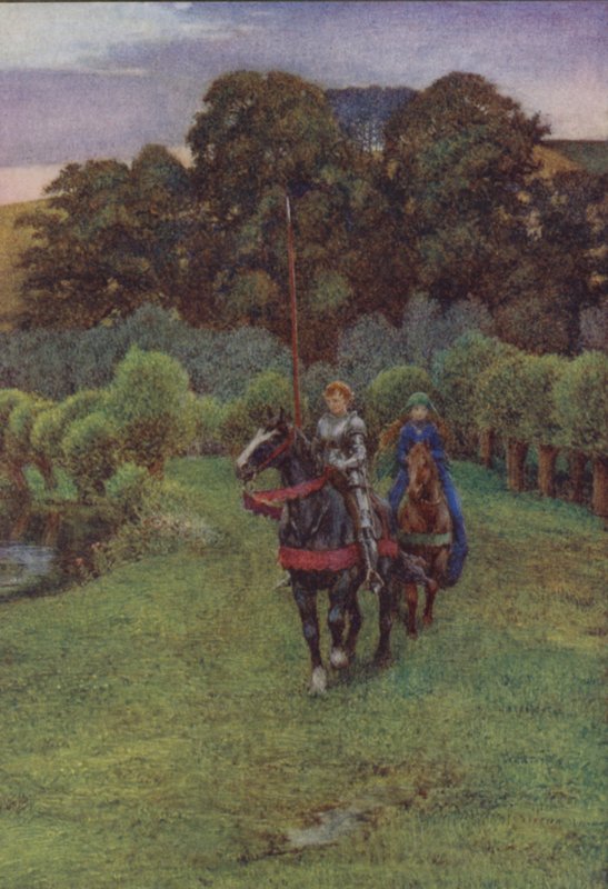 Illustration til Idylls Of The King af Alfred Lord Tennyson (farve litho) af Eleanor Fortescue Brickdale