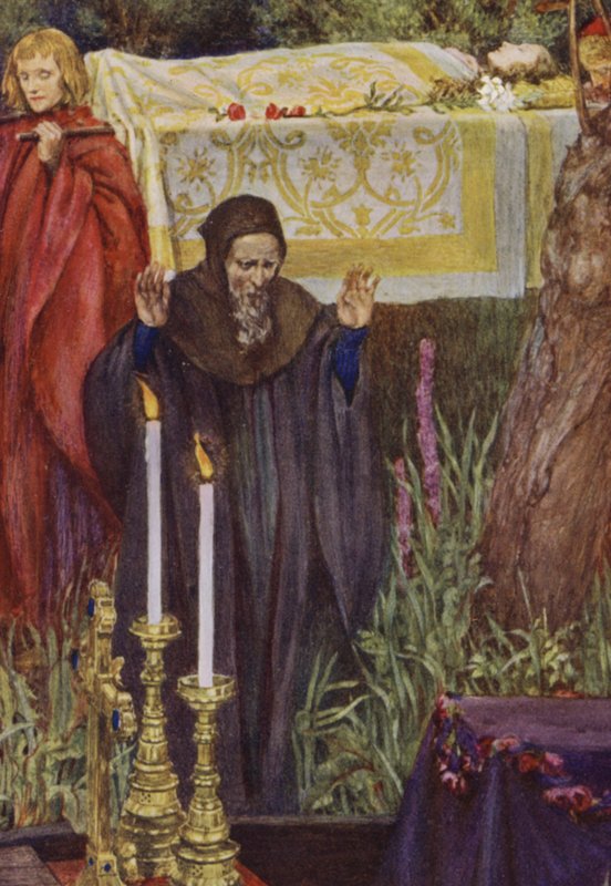 Illustration til Idylls Of The King af Alfred Lord Tennyson (farve litho) af Eleanor Fortescue Brickdale