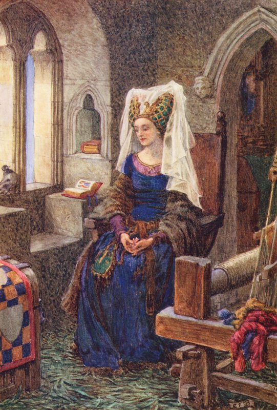 Illustration til The Gathering of Brother Hilarius af Michael Fairless (farvelitografi) af Eleanor Fortescue Brickdale