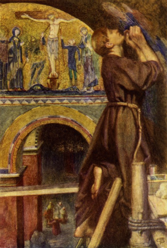 Gamle billeder i Firenze (farve litho) af Eleanor Fortescue Brickdale