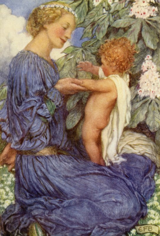 Den sidste tur sammen (farve litho) af Eleanor Fortescue Brickdale