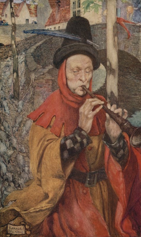 The Pied Piper (farve litho) af Eleanor Fortescue Brickdale