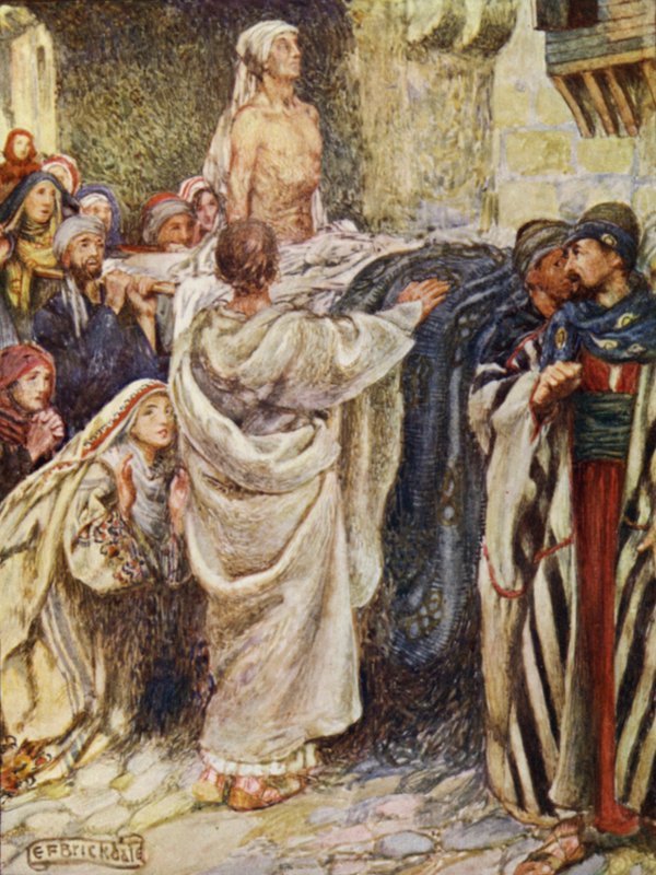 Enkens søn opvokset ved Nain (farve litho) af Eleanor Fortescue Brickdale