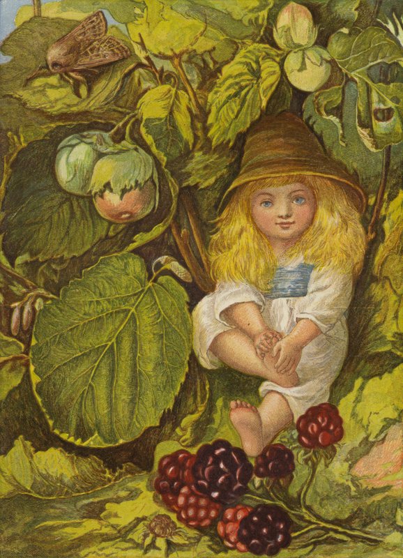 Nøttebusk-bower (farve litho) af Eleanor Fortescue Brickdale