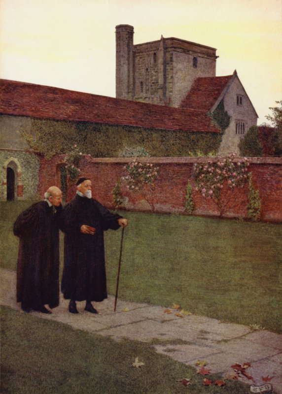 Løsnet til verden ved pleje af offentlig berømmelse eller privat ånde (farve litho) af Eleanor Fortescue Brickdale