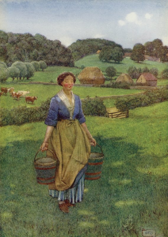 Hvis brun har smukkere ynde end ethvert malet ansigt, som jeg ved, at Hyde Park kan vise (farve litho) af Eleanor Fortescue Brickdale
